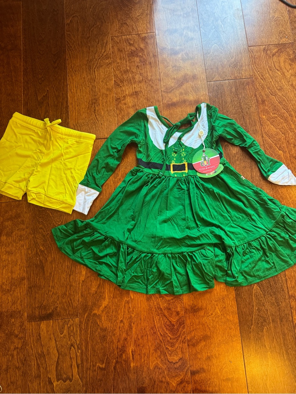 Green Elf Girls' bamboo Dress 3T bums & roses